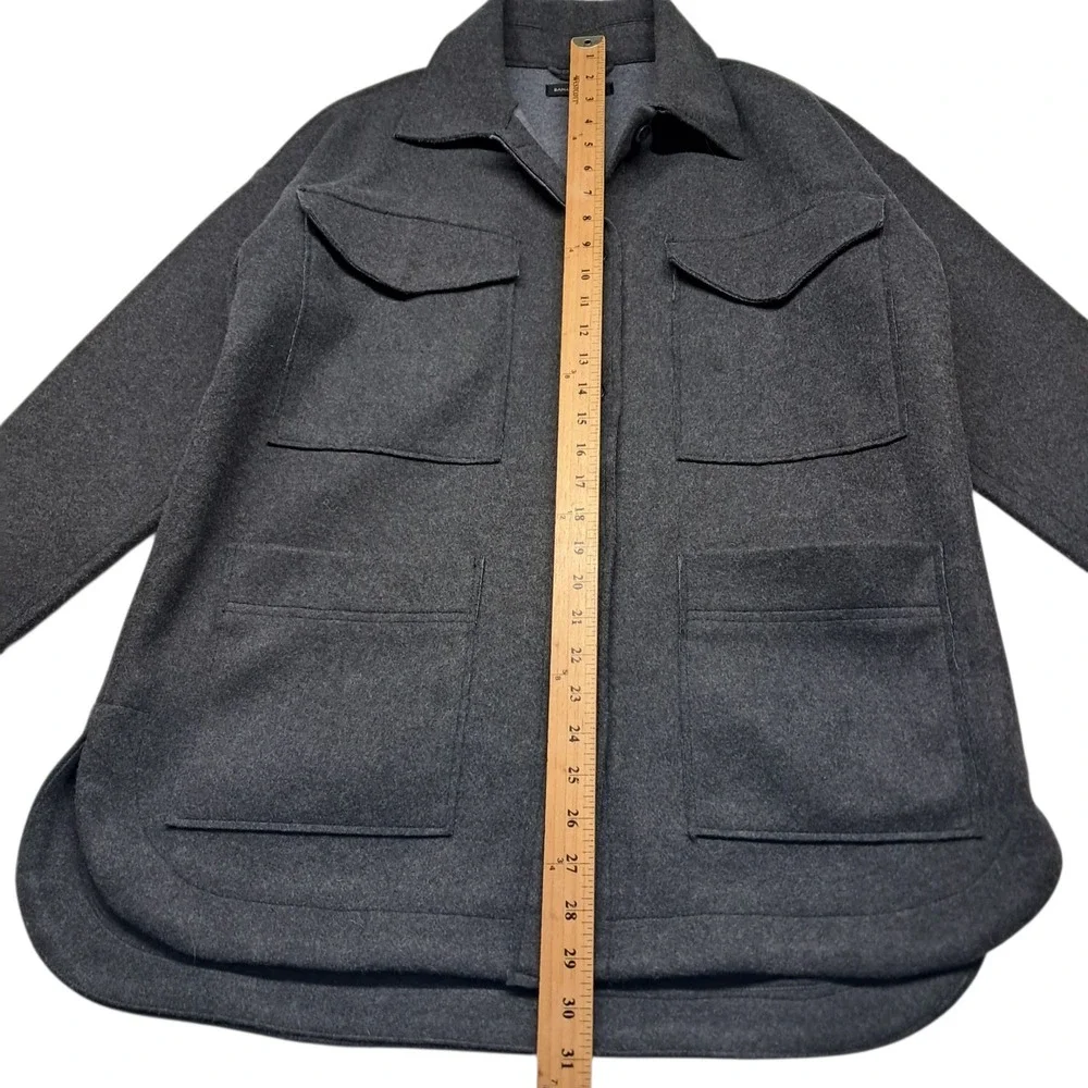 Banana Republic Dark Gray Button-Down Casual Shirt Jacket - Picture 8 of 11